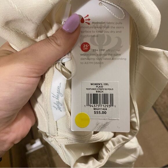 Lady Hagen Women's Textured Stripe Short Sleeve Golf Polo - Picture 8 of 9